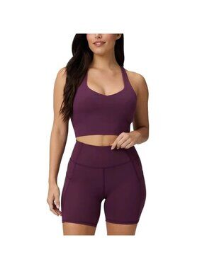 Fabletics Women's Bike Short Oasis PureLuxe Dark Red XXL 18-20 new with tag